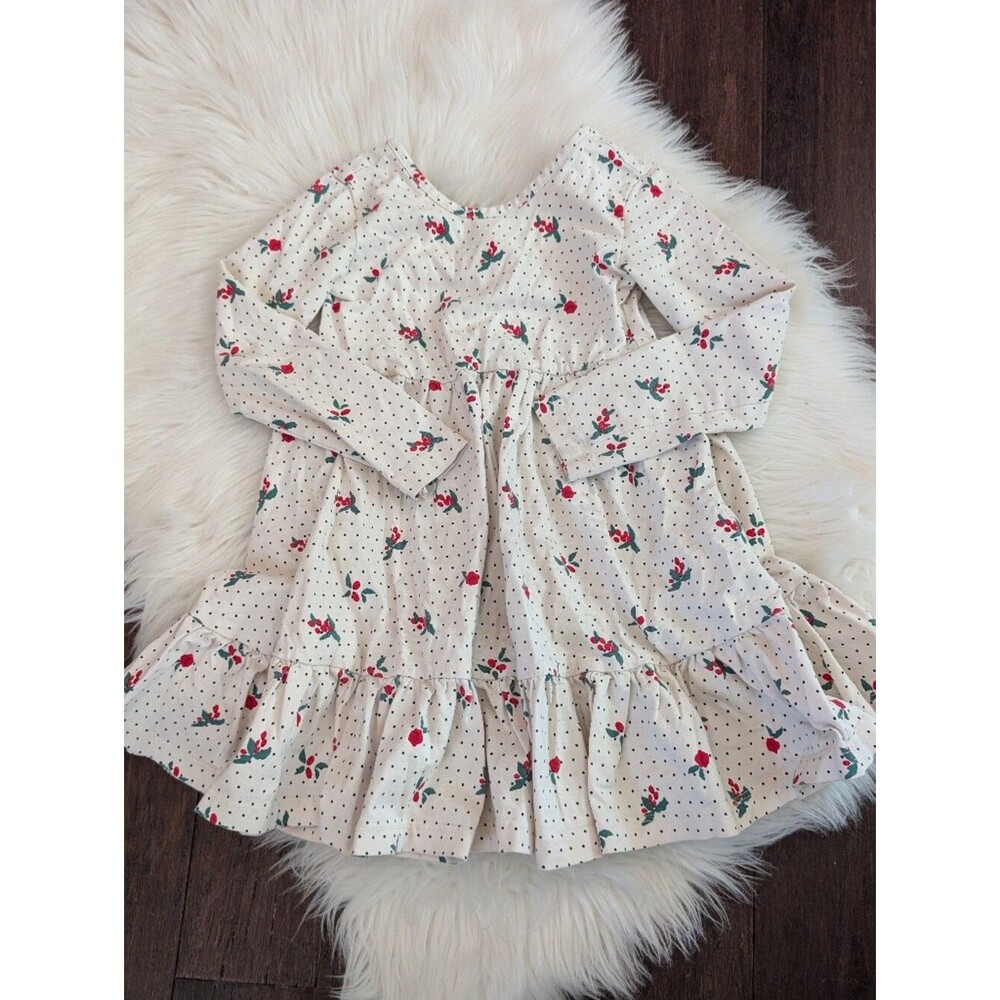 Hanna Andersson Holiday Christmas Holly Long Sleeve Twirl Dress Size 4T